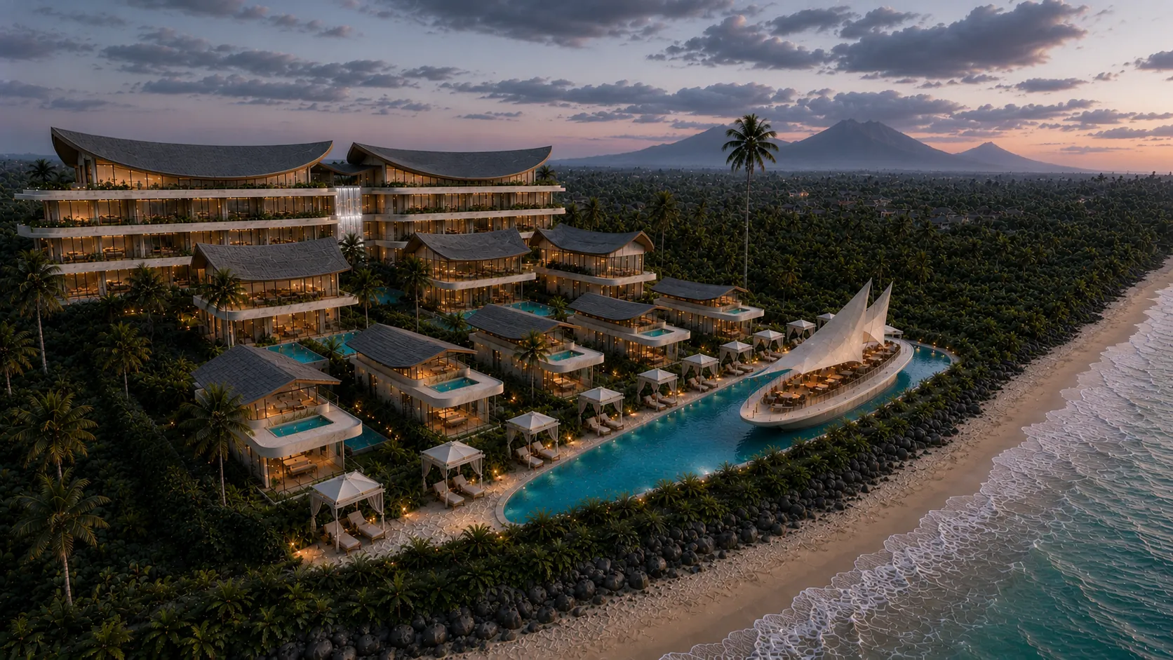 Aurora Sanur at dusk