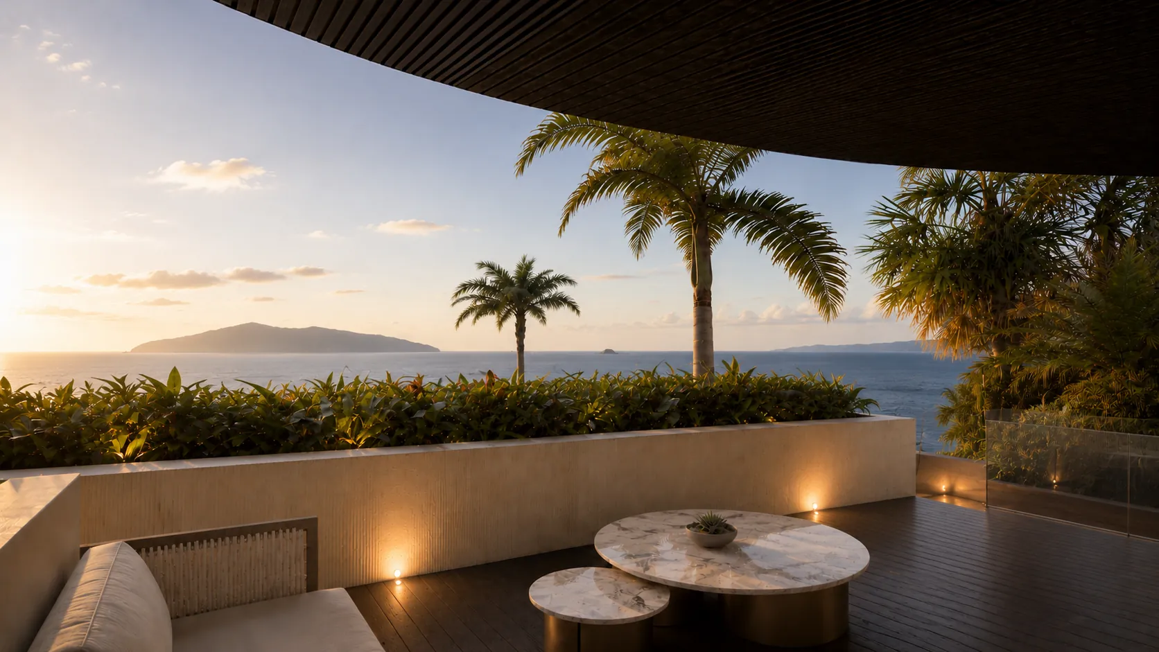Roof terrace with ocean view